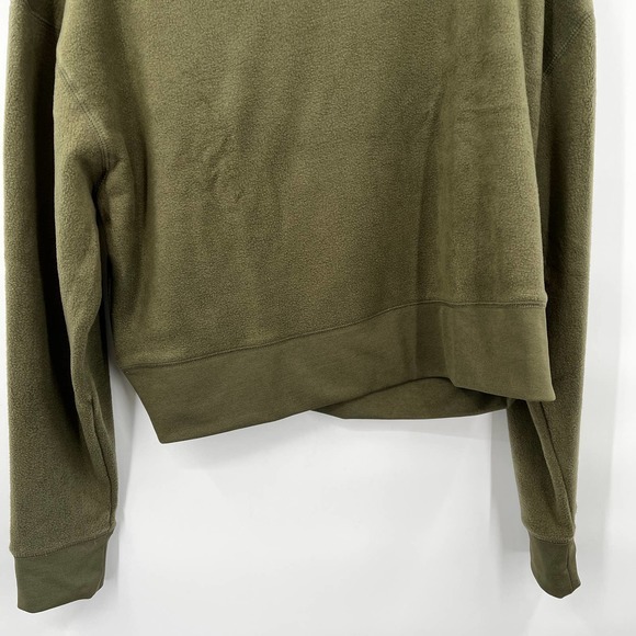 Abound Olive Night Mock Neck Long Sleeve Cropped Fleece Pullover Size Medium New - Picture 3 of 6